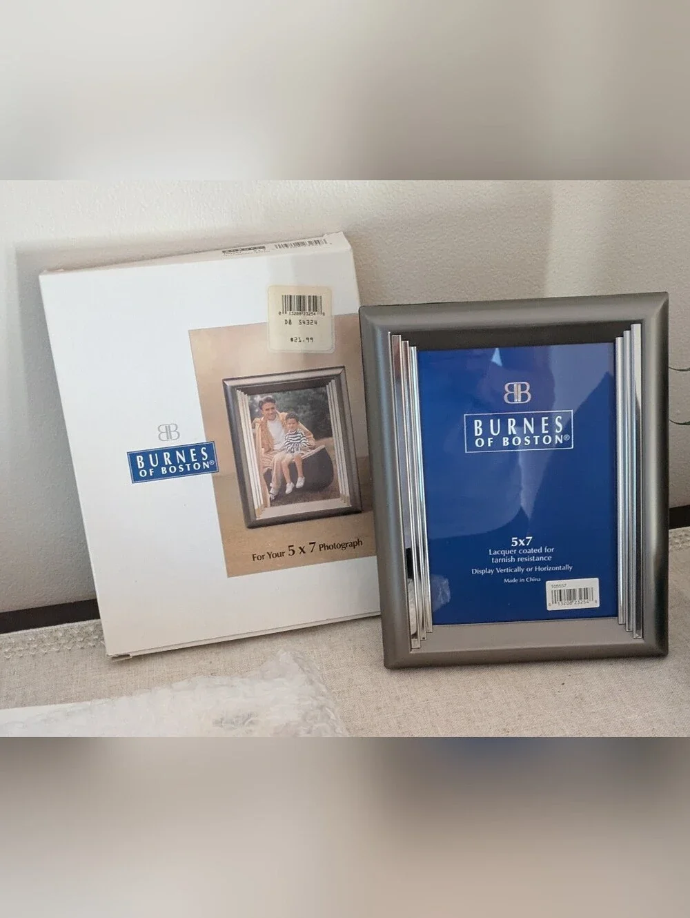 Vintage Burnes of Boston Silver 5x7 Picture Frames Set Of 2